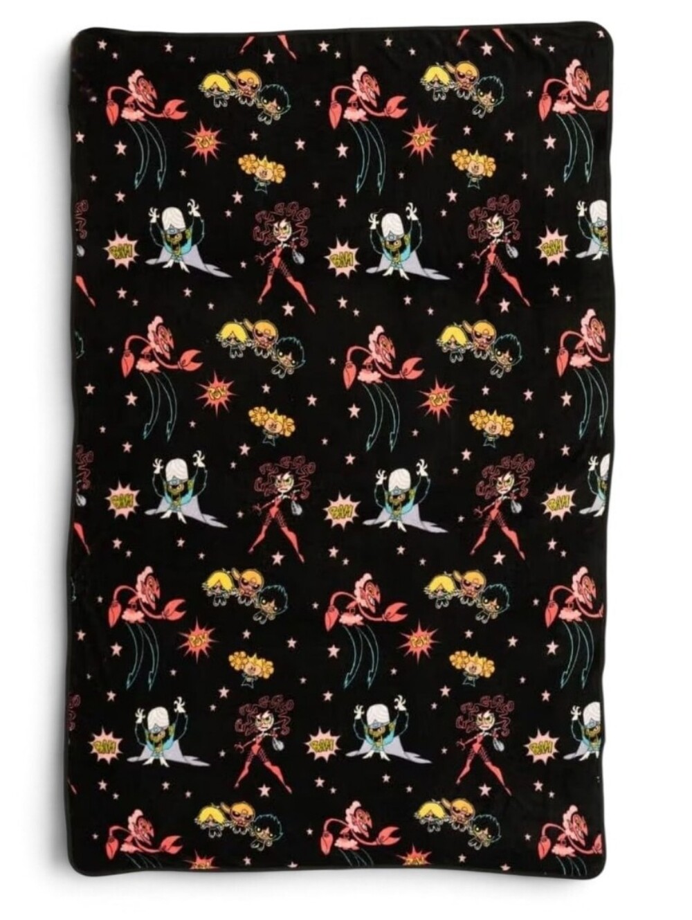 Powerpuff Girls Bedding Super Soft Plush Blanket Girls vs Villains Black